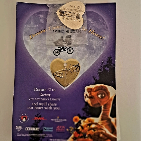 ET Pin Dreams Come From The Heart Vntg 2003 The Children's Charity New On Card - Picture 5 of 5